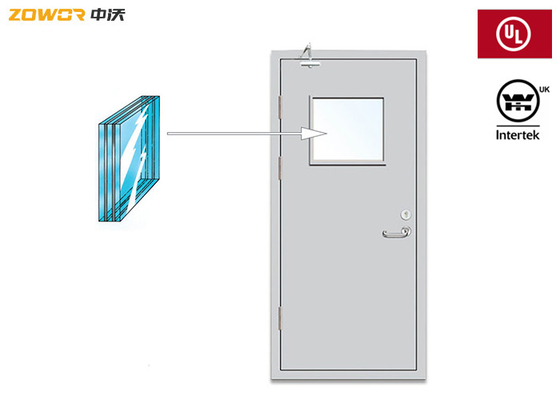 Commercial Plywood FD90 UL Listed Fire Door Wood Grain Finish
