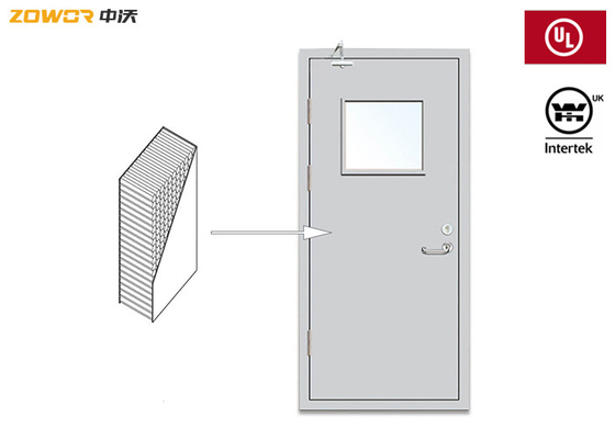 Commercial Plywood FD90 UL Listed Fire Door Wood Grain Finish