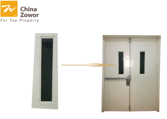 Double Leaf Gal. Steel Insulated Fire Exit Door With Vision Panel For Commercial Buildings