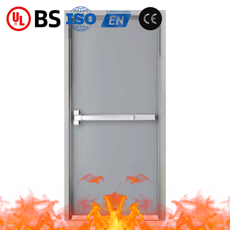 Project Grade 90min Fire Rated Steel Door Commercial Emergency Exit Security Doors for School Hospital Bulk Supply