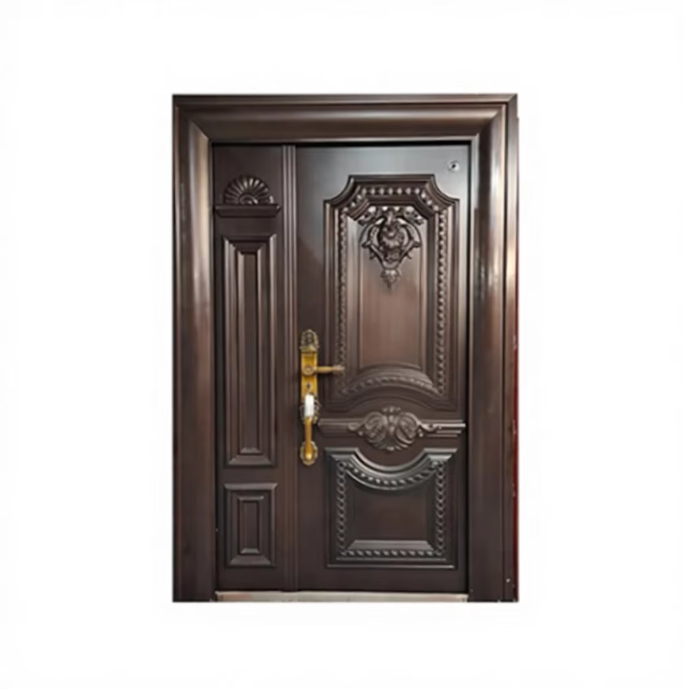 Modern Security-certified Hotel Commercial Steel Fire Door, Double-layer External Metal Fire Door, 3-hour Fire Rating Fire Door